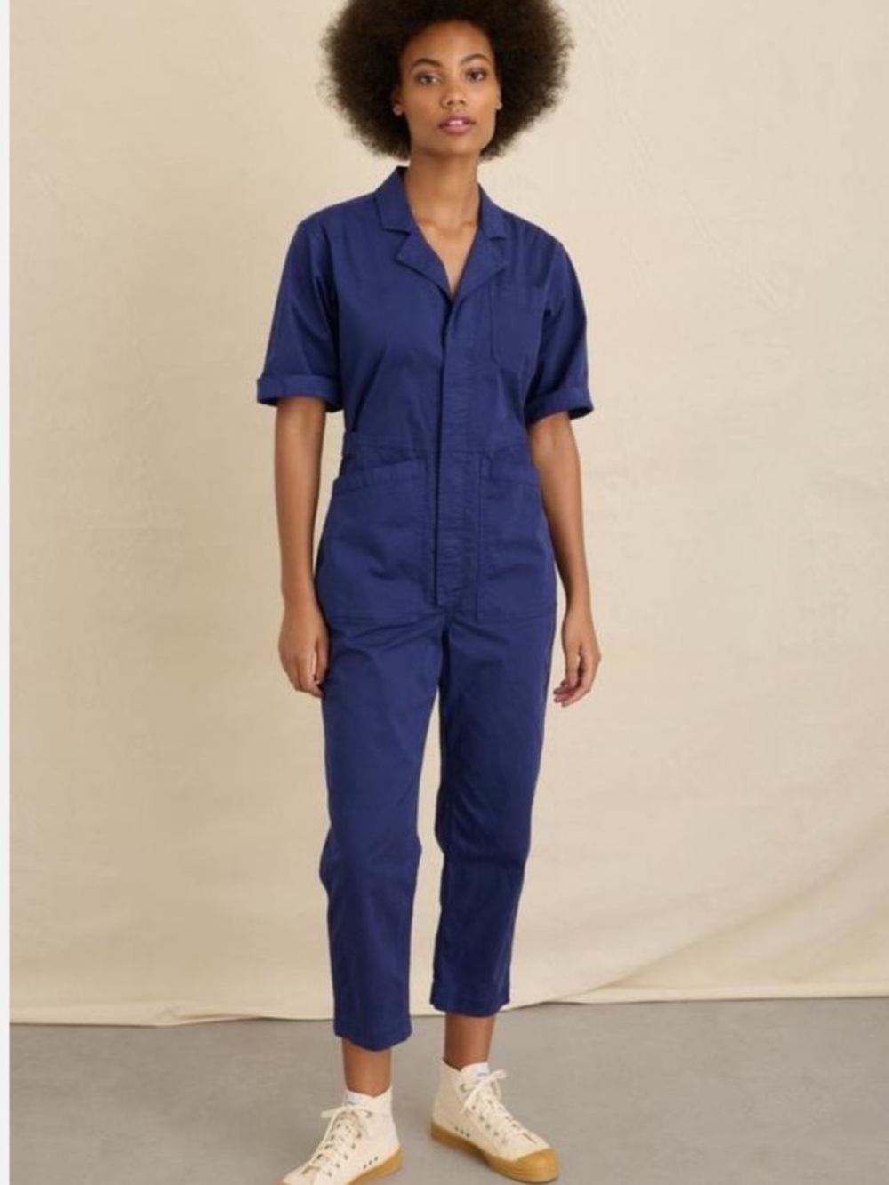 Alex Mill Small Standard Jumpsuit Short Sleeve Navy Blue medium